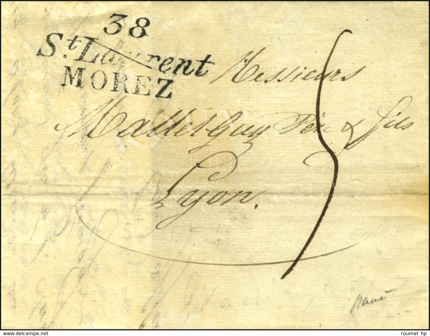 38 / St Laurent / MOREZ Sur Lettre Avec Texte Daté 1827. - SUP. - R. - 1801-1848: Vorläufer XIX