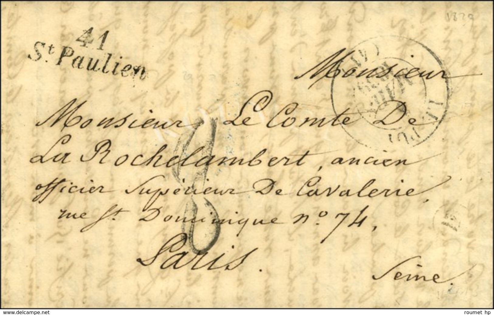 41 / St Paulien Càd T 13 LE PUY (41) Taxe Tampon 8 Sur Lettre Avec Texte Daté De St Just. 1839. - SUP. - 1801-1848: Precursori XIX