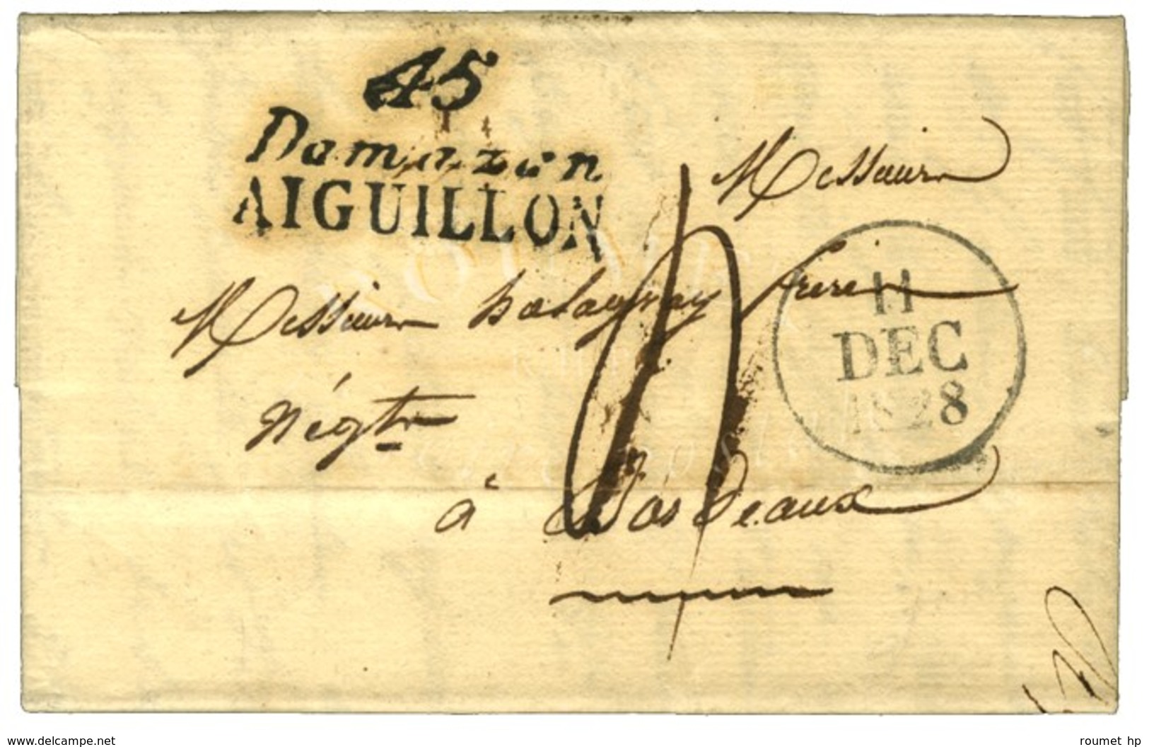 45 / Damazan / AIGUILLON Dateur A 1828. - TB / SUP. - 1801-1848: Precursori XIX