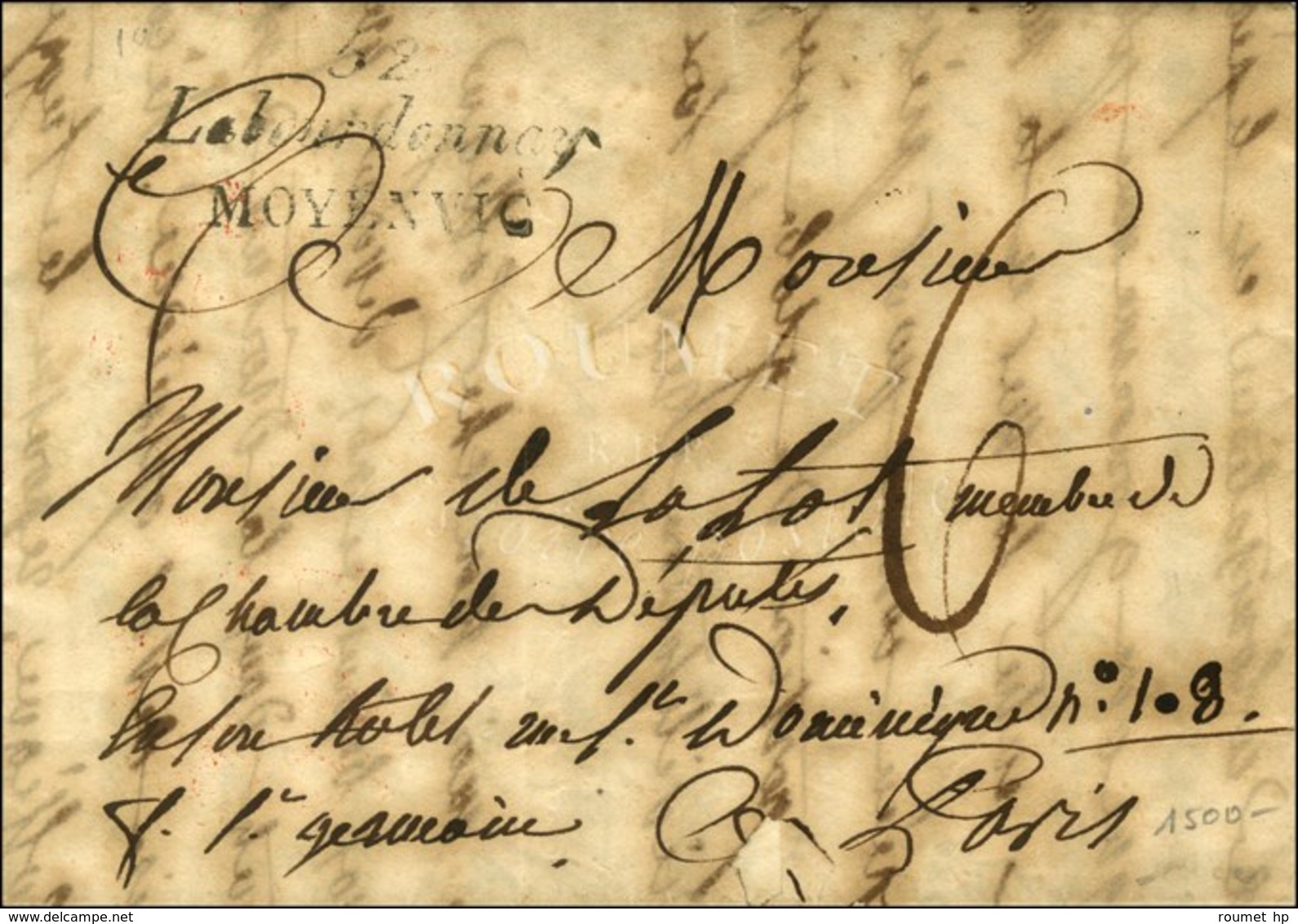 52 / Labourdonnay / MOYENVIC Sur Lettre Avec Texte Daté 1827. - TB / SUP. - R. - 1801-1848: Precursori XIX