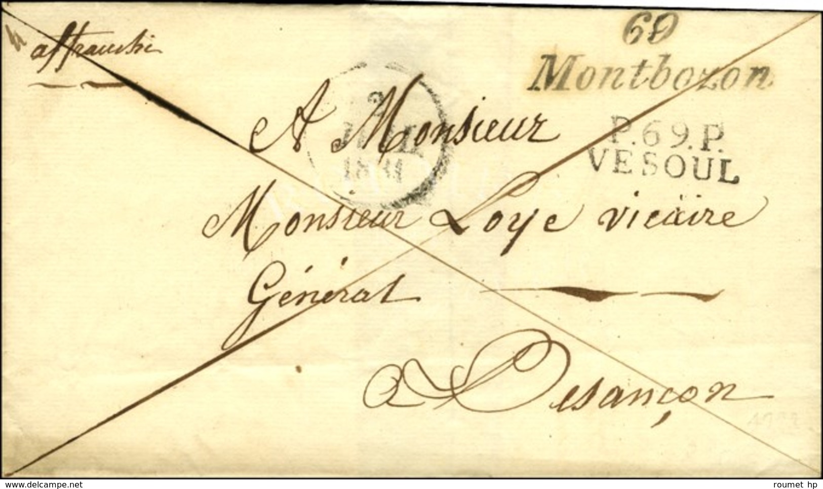 69 / Montbozon + P. 69. P. / VESOUL Dateur A 1831. - SUP. - RR. - 1801-1848: Precursori XIX