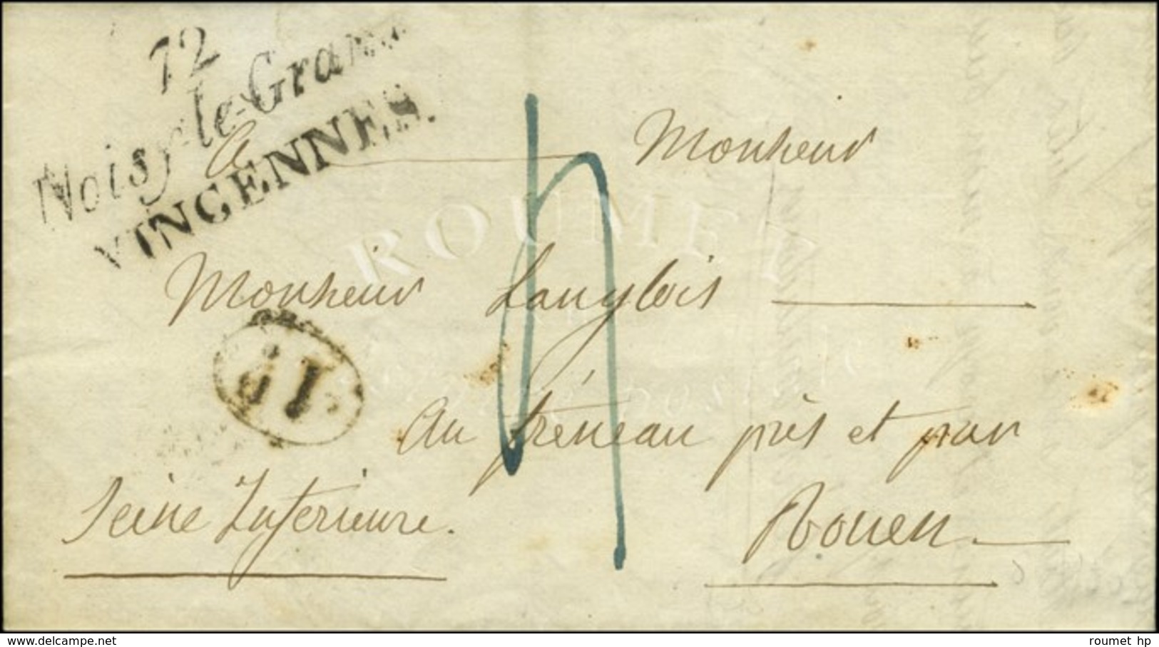 72 / Noisy-le-Grand / VINCENNES Sur Lettre Avec Texte Daté 1836. - TB / SUP. - 1801-1848: Precursori XIX
