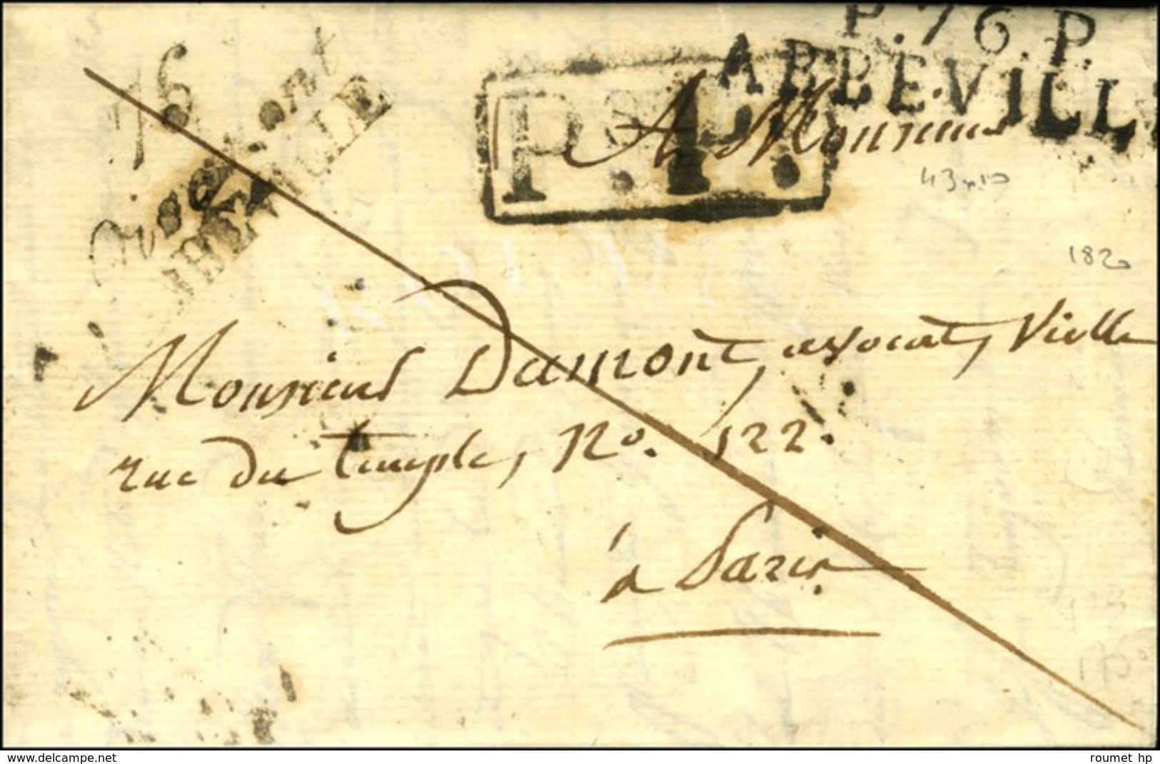 76 / Oisemont / ABBEVILLE + P. 76. P. / ABBEVILLE Sur Lettre Avec Texte Daté 1820. - TB. - R. - 1801-1848: Vorläufer XIX