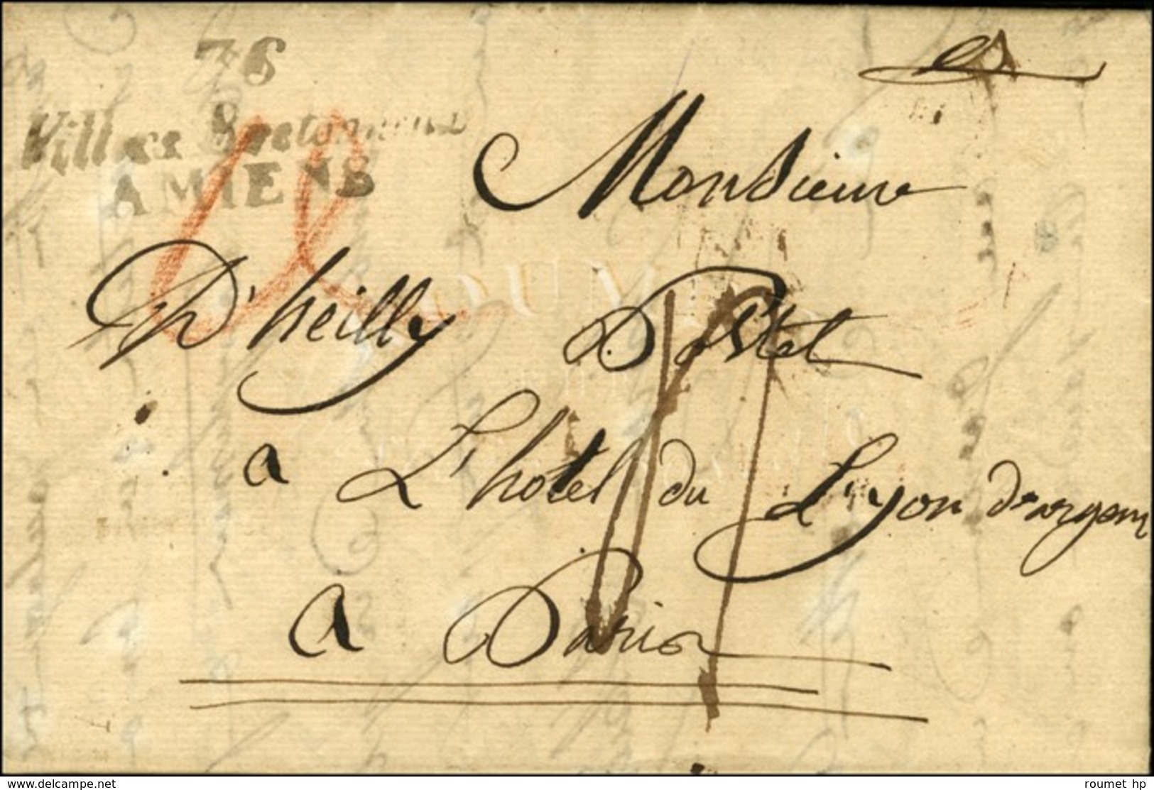 76 / Villers-Bretonneux / AMIENS Sur Lettre Avec Texte Daté 1827. - TB. - R. - 1801-1848: Vorläufer XIX