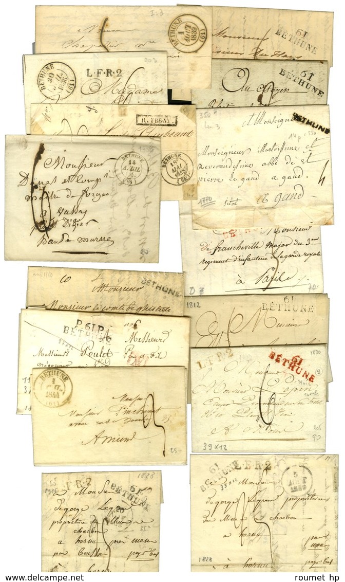 Lot De 16 Lettres De Béthune (2 MP Du 18e, 7 PD, 1 PP, 6 Càd). - TB. - Other & Unclassified