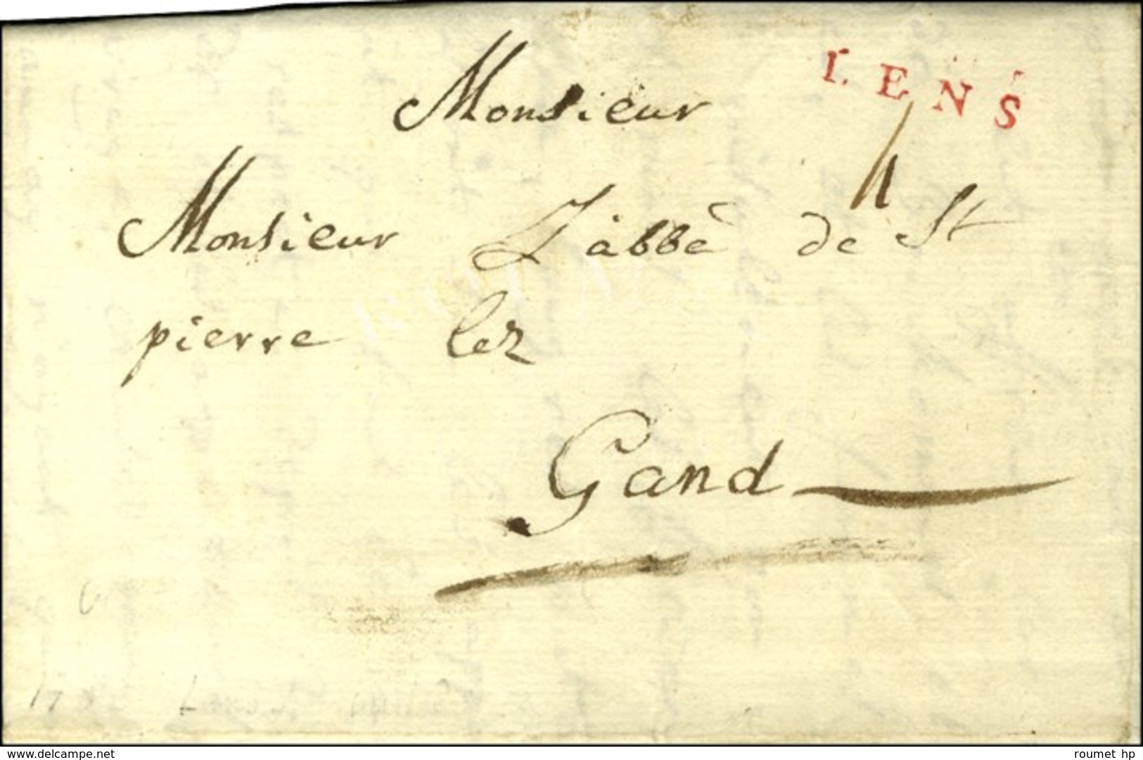 LENS (R) (L N° 3) Sur Lettre Avec Texte Pour Gand. 1786. - SUP. - RR. - Other & Unclassified