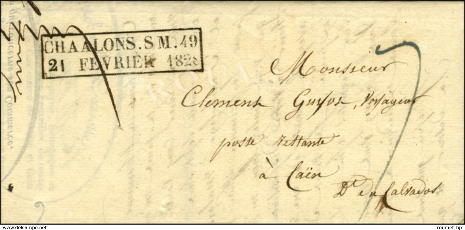 Cachet D'essai Encadré CHAALONS.SM.49 / 21 FEVRIER 1828. - SUP. - R. - Sammlungen