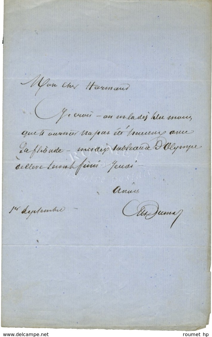 DUMAS Alexandre Père (1802-1870), écrivain Et Homme De Théâtre. - Altri & Non Classificati