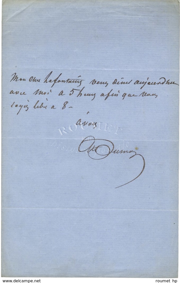 DUMAS Alexandre Père (1802-1870), écrivain Et Homme De Théâtre. - Altri & Non Classificati