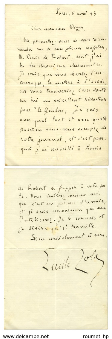 ZOLA Émile (1840-1902), écrivain. - Sonstige & Ohne Zuordnung