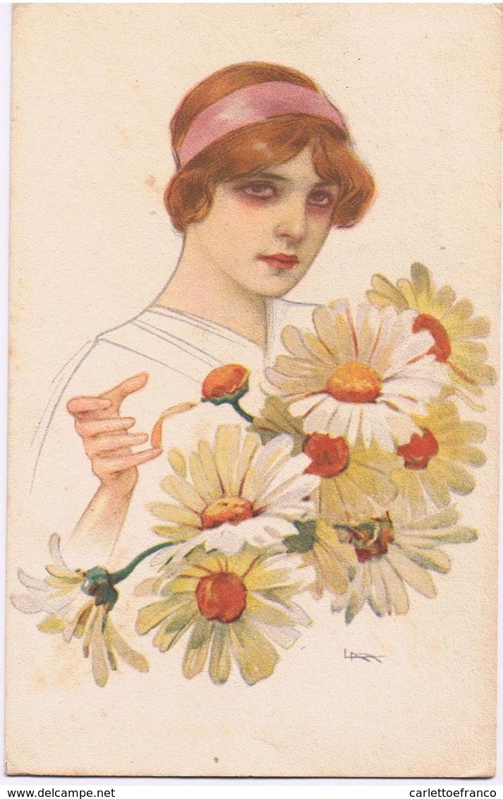 Donna Con Mazzo Di Fiori - V.1919 - Moda