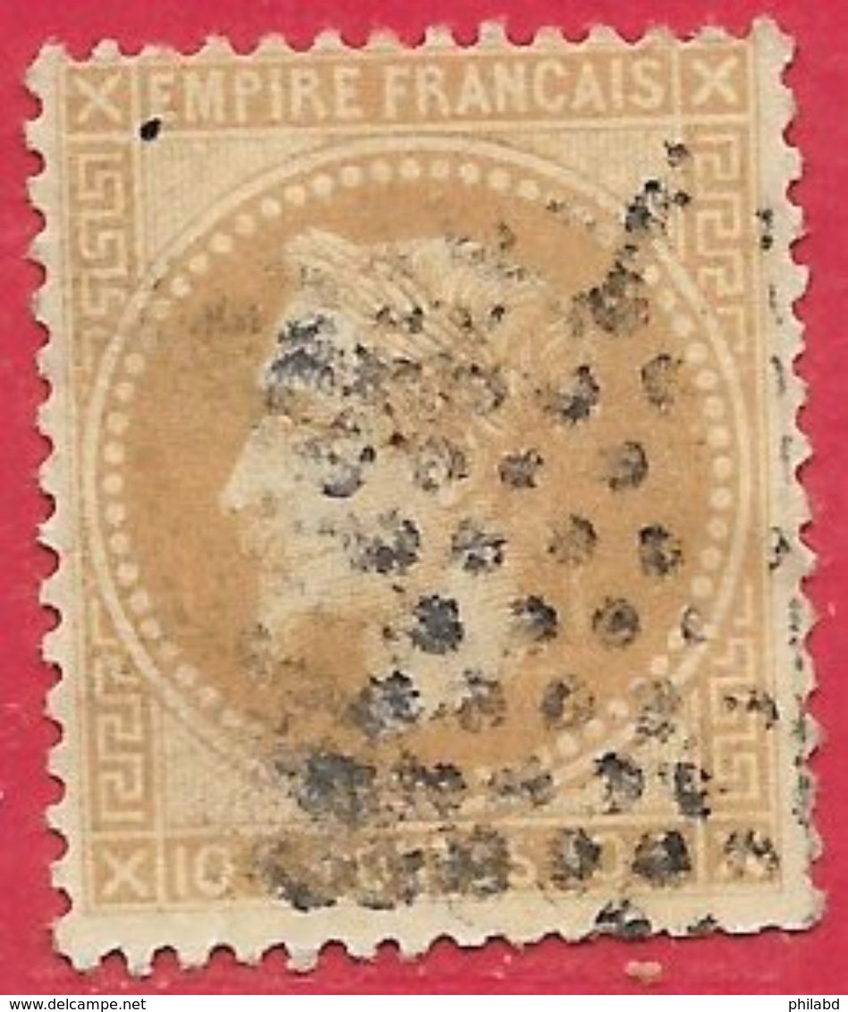 France N°28B Napoléon 10c Bistre 1867 O - 1863-1870 Napoléon III Lauré