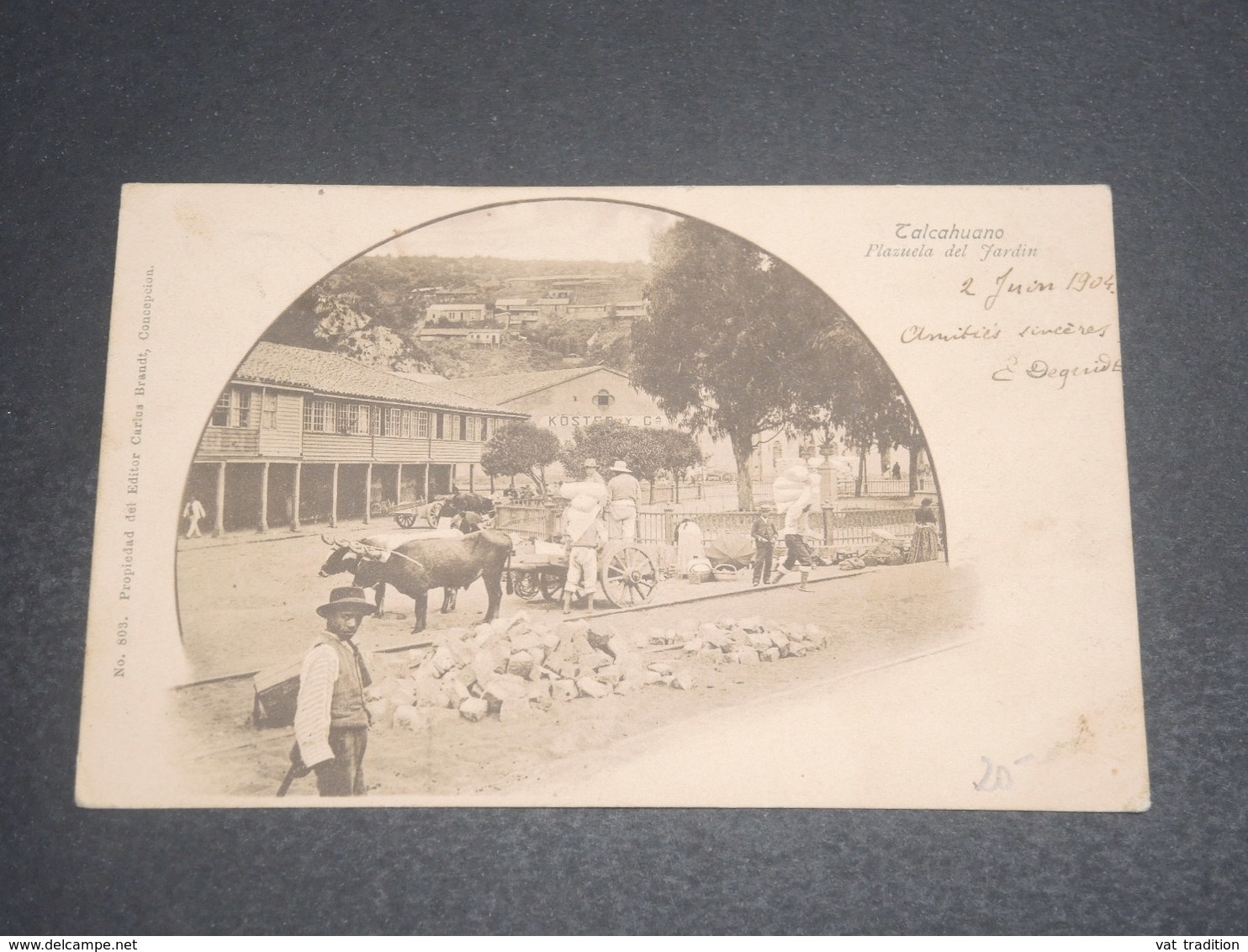 CHILI - Carte Postale De Talcahuano , Plazuela Del Jardin , Animée ,  Voyagé En 1904- L 12398 - Chili