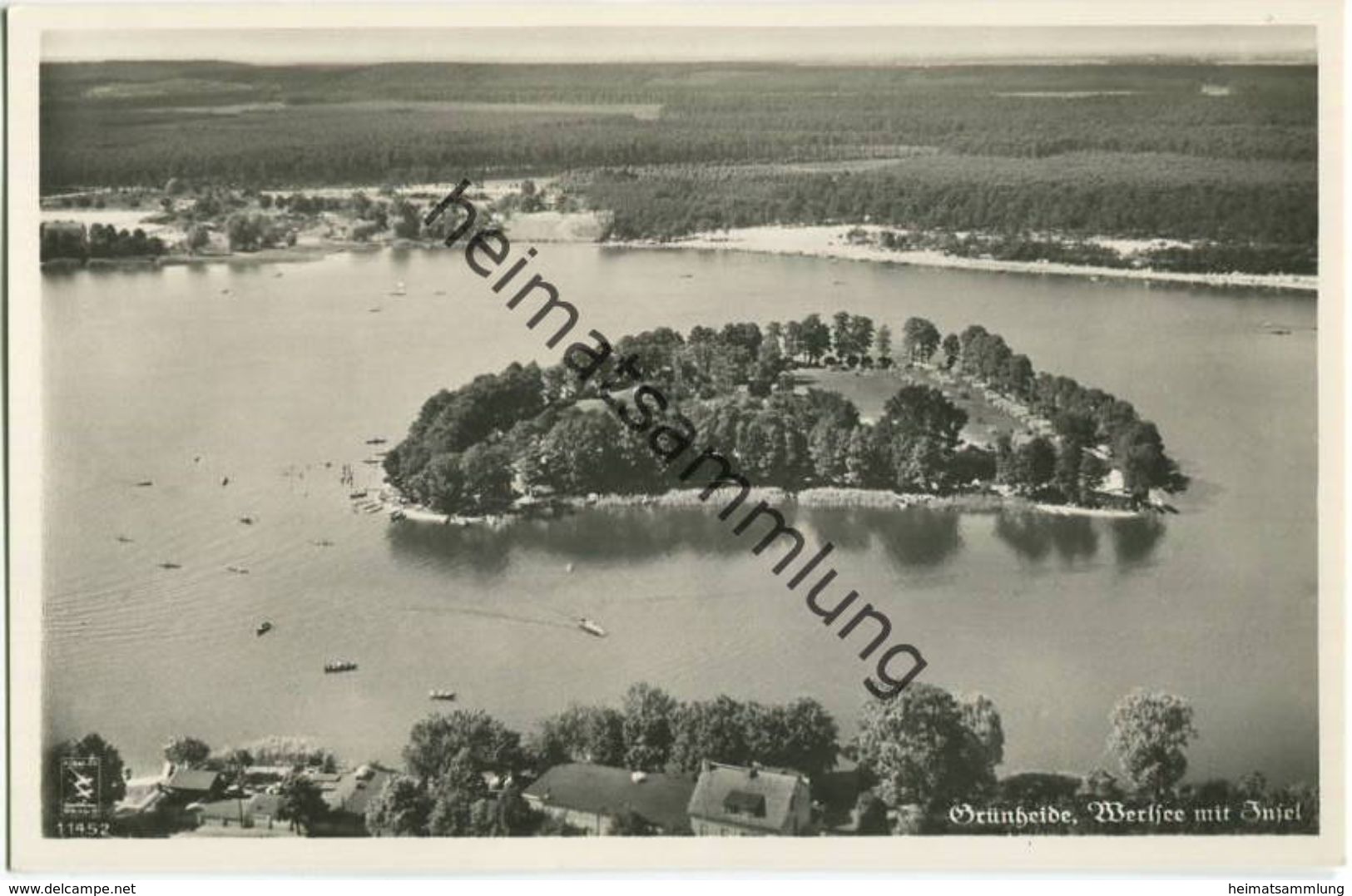 Grünheide - Werlsee Mit Insel - Flieger-Foto Aus 100m Höhe - Foto-AK 30er Jahre - Verlag Klinke & Co. Berlin - Gruenheide