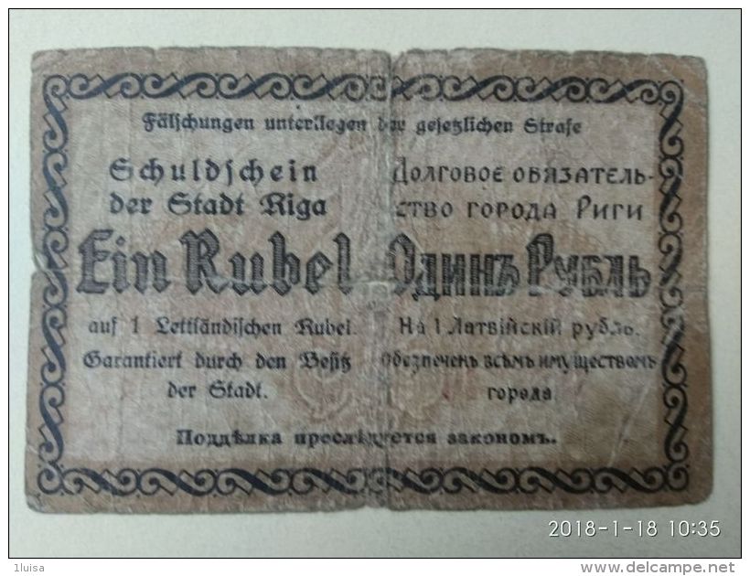 1 Rublo 1919 - Lettland