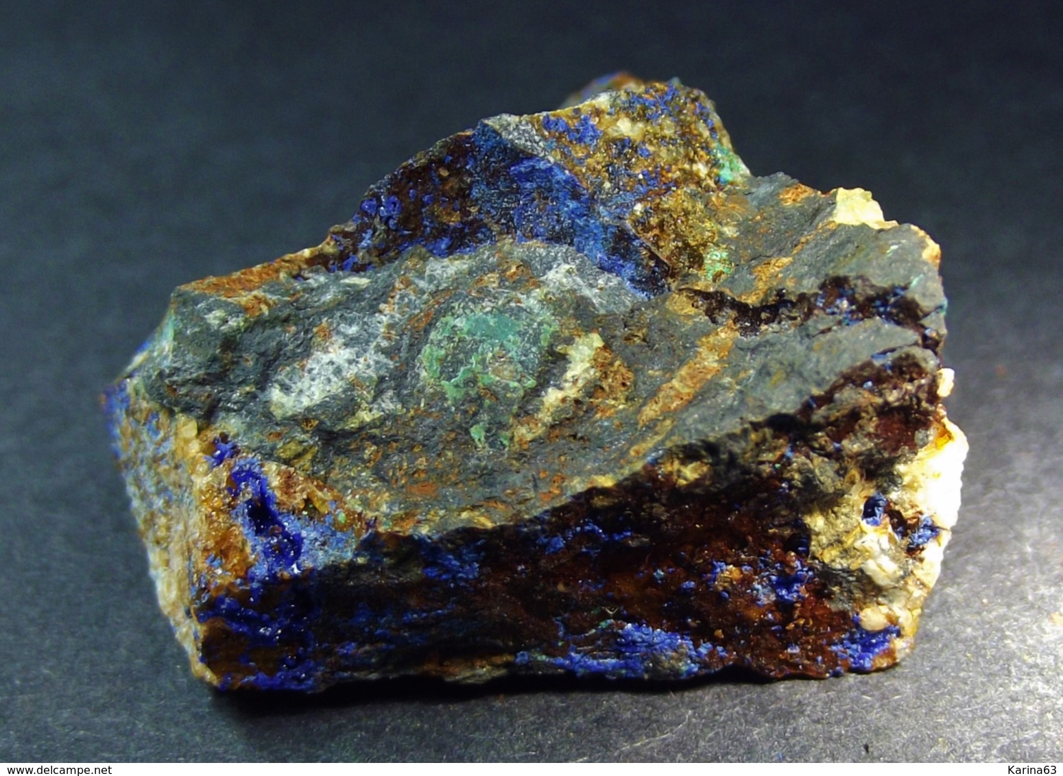 Azurite In Matrix ( 3 X 2.5 X 2 Cm ) Miguel Vacas Mine - Vila Viçosa - Portugal - Minéraux