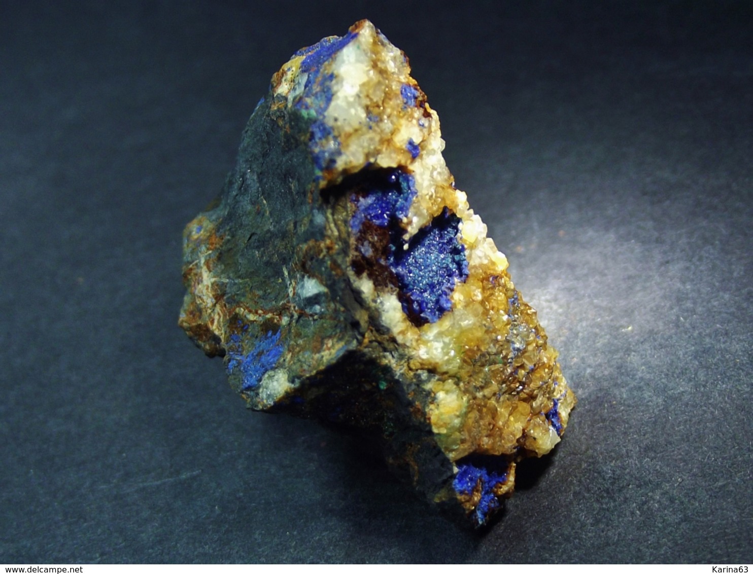 Azurite In Matrix ( 3 X 2.5 X 2 Cm ) Miguel Vacas Mine - Vila Viçosa - Portugal - Minéraux