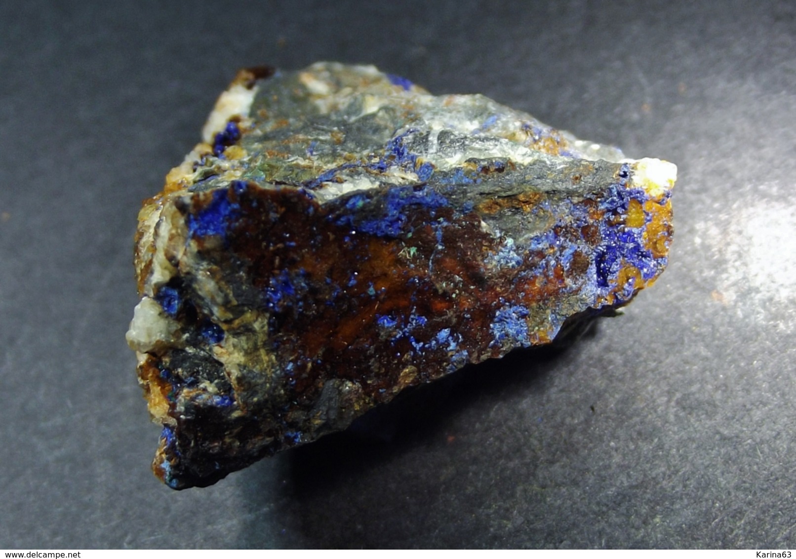 Azurite In Matrix ( 3 X 2.5 X 2 Cm ) Miguel Vacas Mine - Vila Viçosa - Portugal - Minéraux