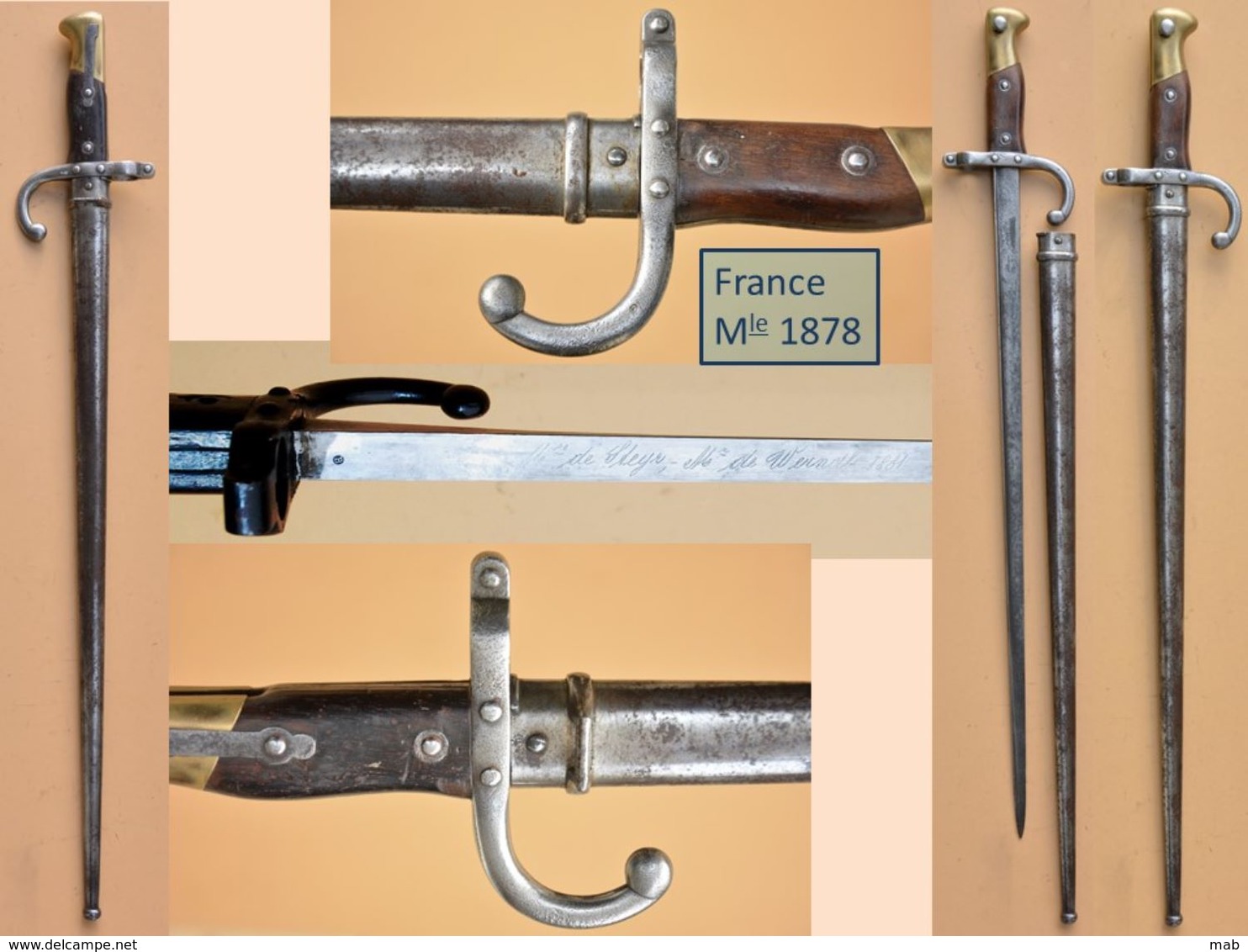 Baïonnette / Bayonet / Bajonett / Baioneta France Modèle 1878 - Armes Blanches