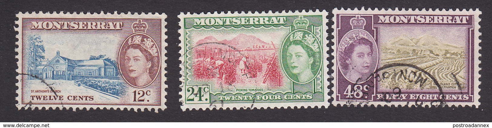 Montserrat, Scott #136-138, Used, Scenes Of Montserrat, Issued 1953 - Montserrat