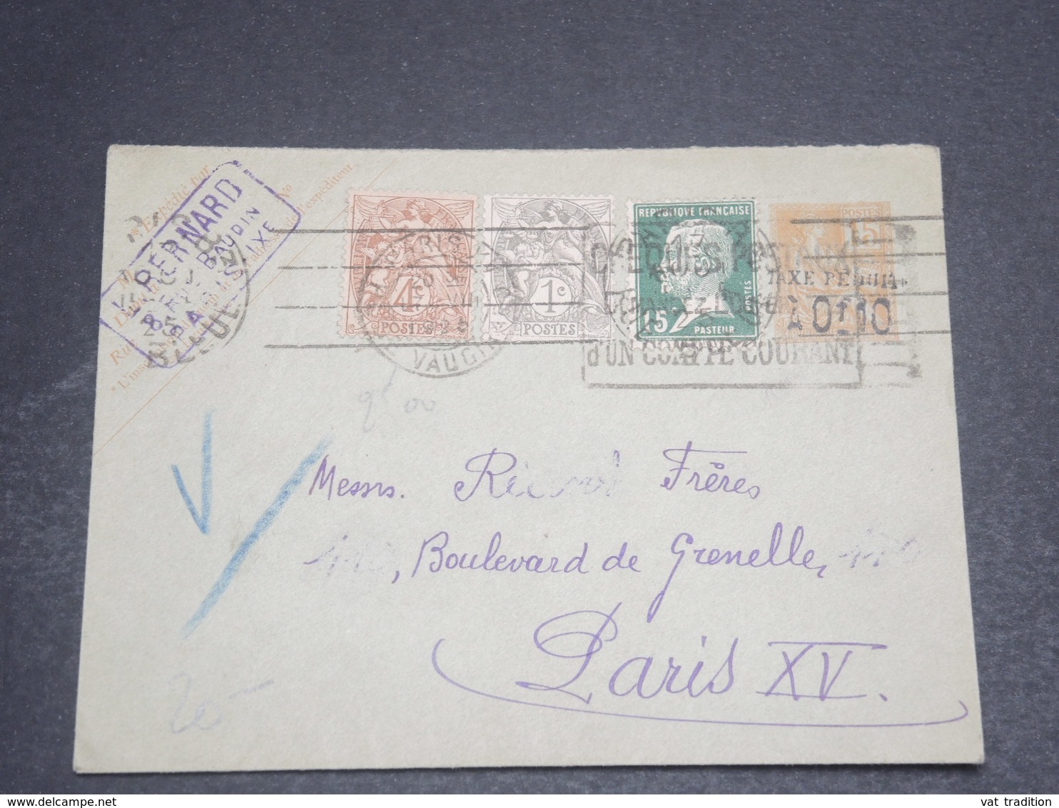 FRANCE - Entier Postal ( Type Mouchon Surchargé ) + Complément De Paris Pour Paris - L 12423 - Enveloppes Types Et TSC (avant 1995)