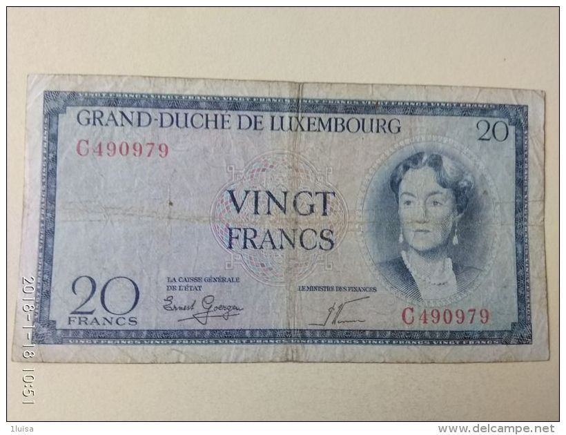 20 Francs 1955 - Lussemburgo