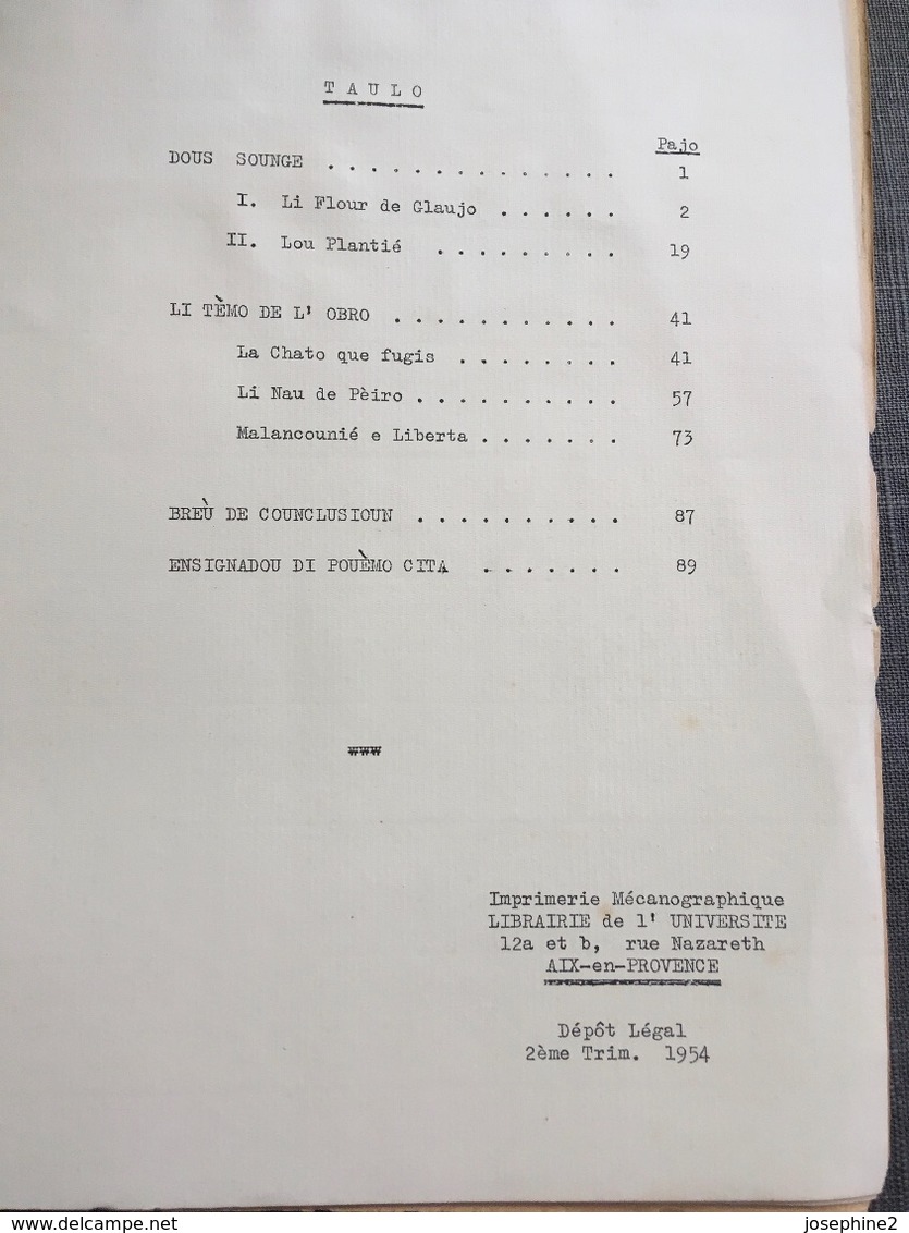 Charles Mauron ESTUDI MISTRALEN 1954 Edition originale