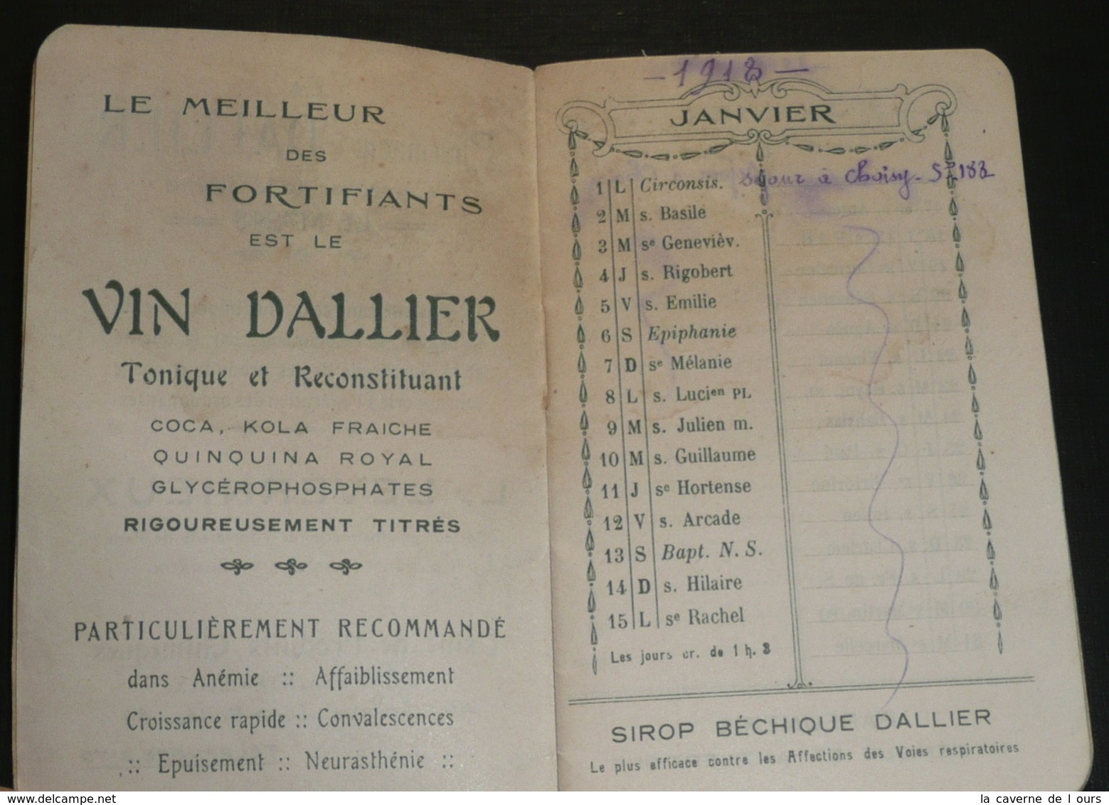 Rare Ancien Calendrier 1917, Pharmacie Dallier, L Levrnieux LE MANS, Publicités, Almanach - Petit Format : 1901-20