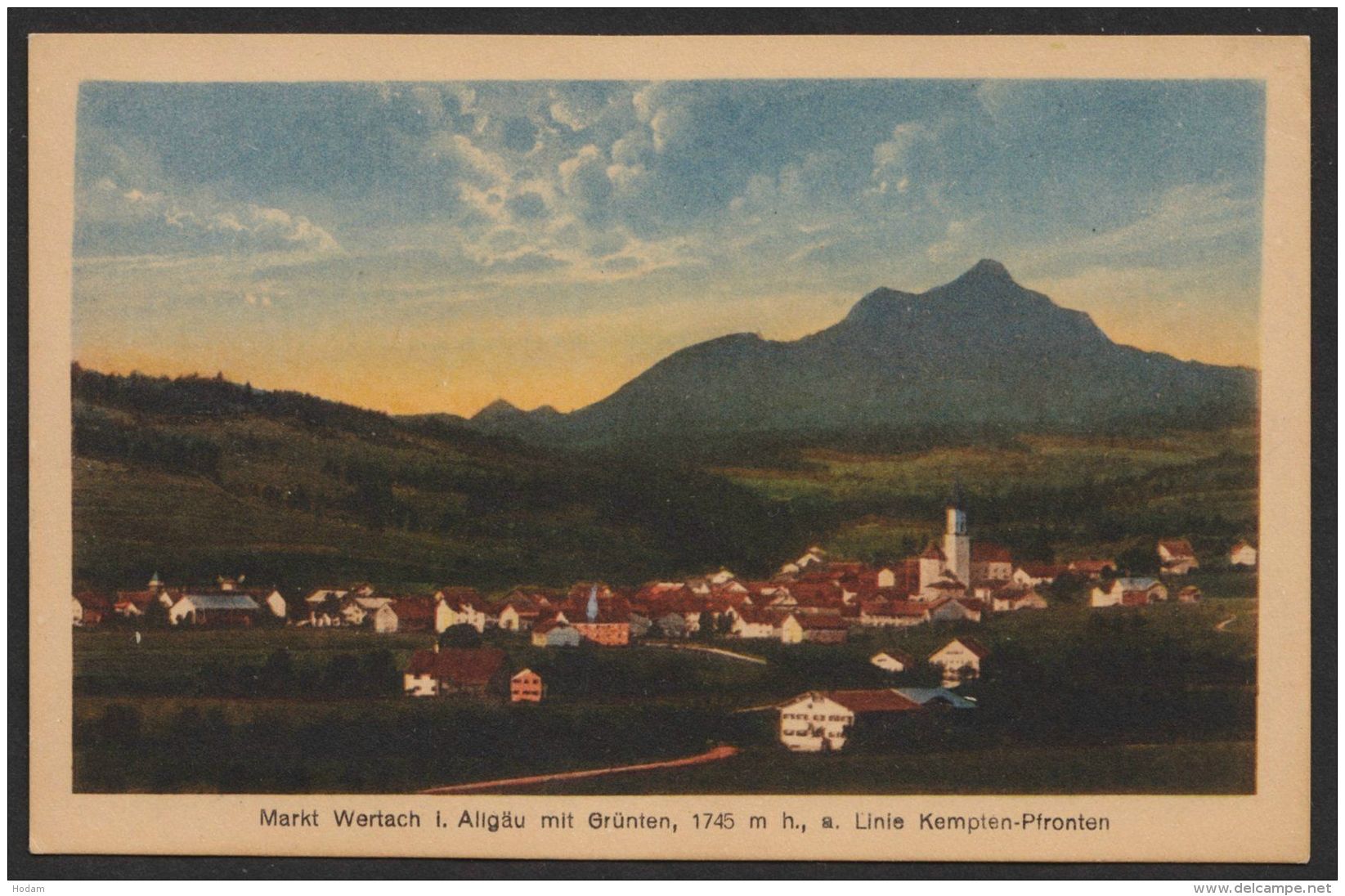 "Markt Wertach", Allgäu, Farbige Karte. Ca. 1920 - Andere & Zonder Classificatie