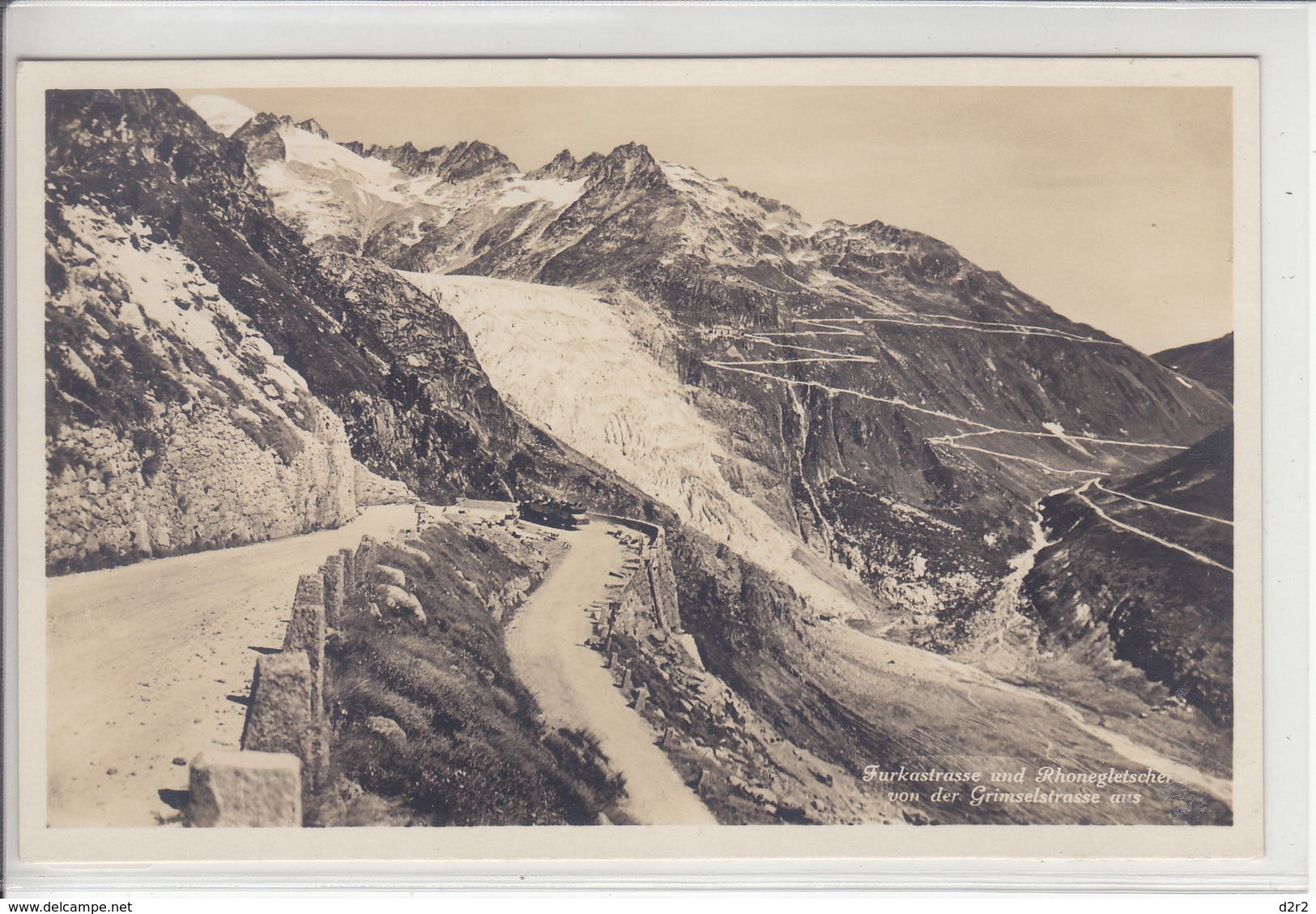 FURKA PASS - GLACIER DU RHONE ET AUTOMOBILE POSTALE OUVERTE - N/C - Altri & Non Classificati