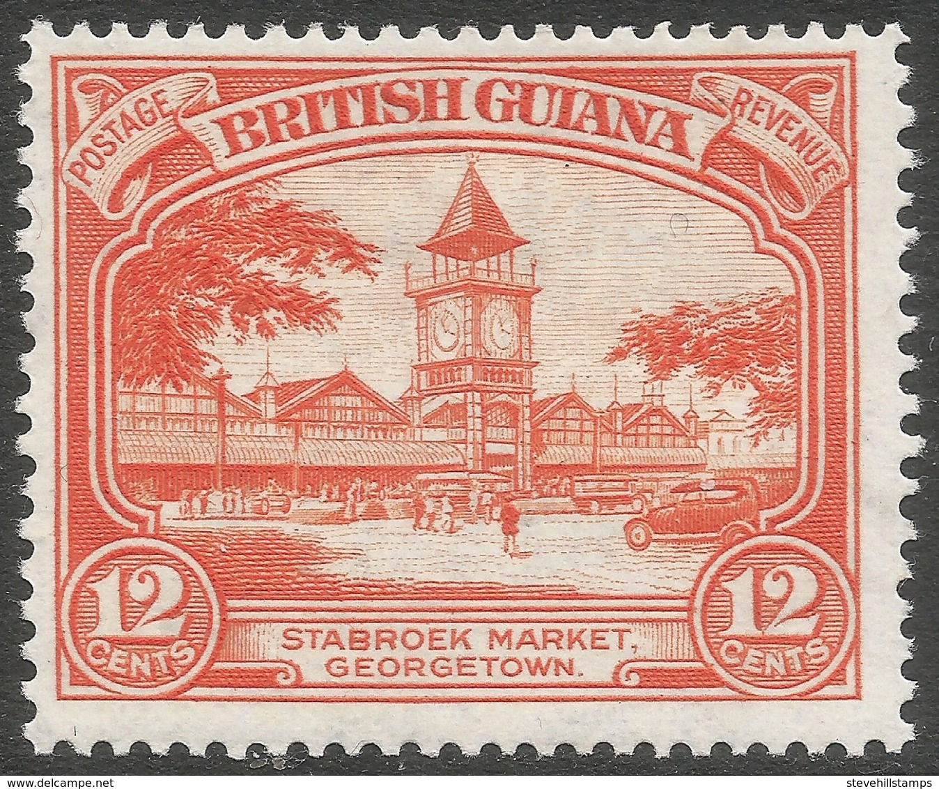 British Guiana. 1934-51 KGV. 12c MH. P14X13 SG 293a - British Guiana (...-1966)