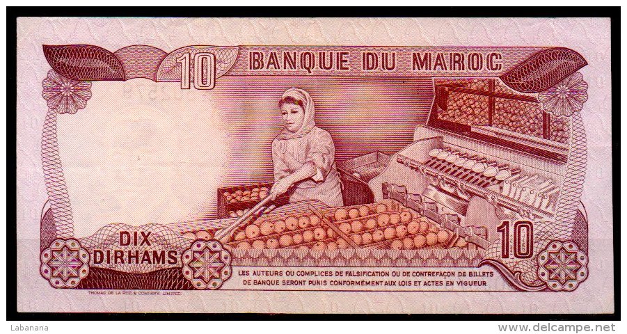 347-Maroc Billet De 10 Dirhams 1970 BA52 - Morocco