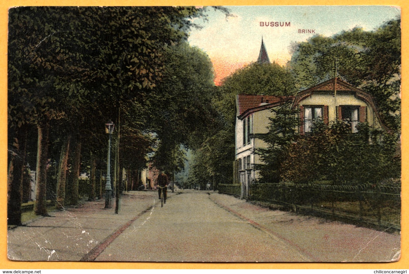 Bussum - Brink - Bicyclette - Animée - J.H. SCHAEFER'S - 1913 - Bussum