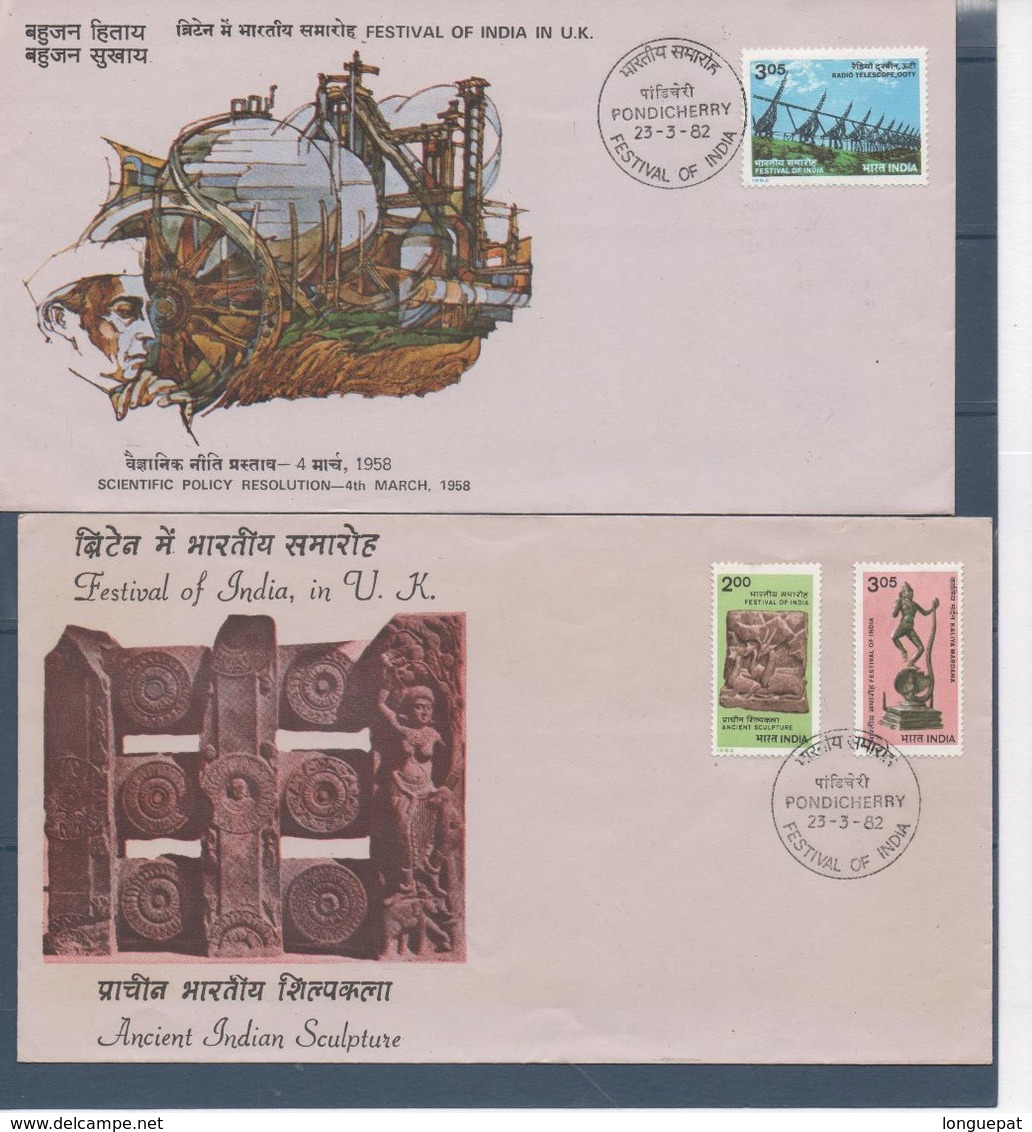 INDE - Lot De 6 Enveloppes 1er Jour (F.D.C.) De 1982 - FDC