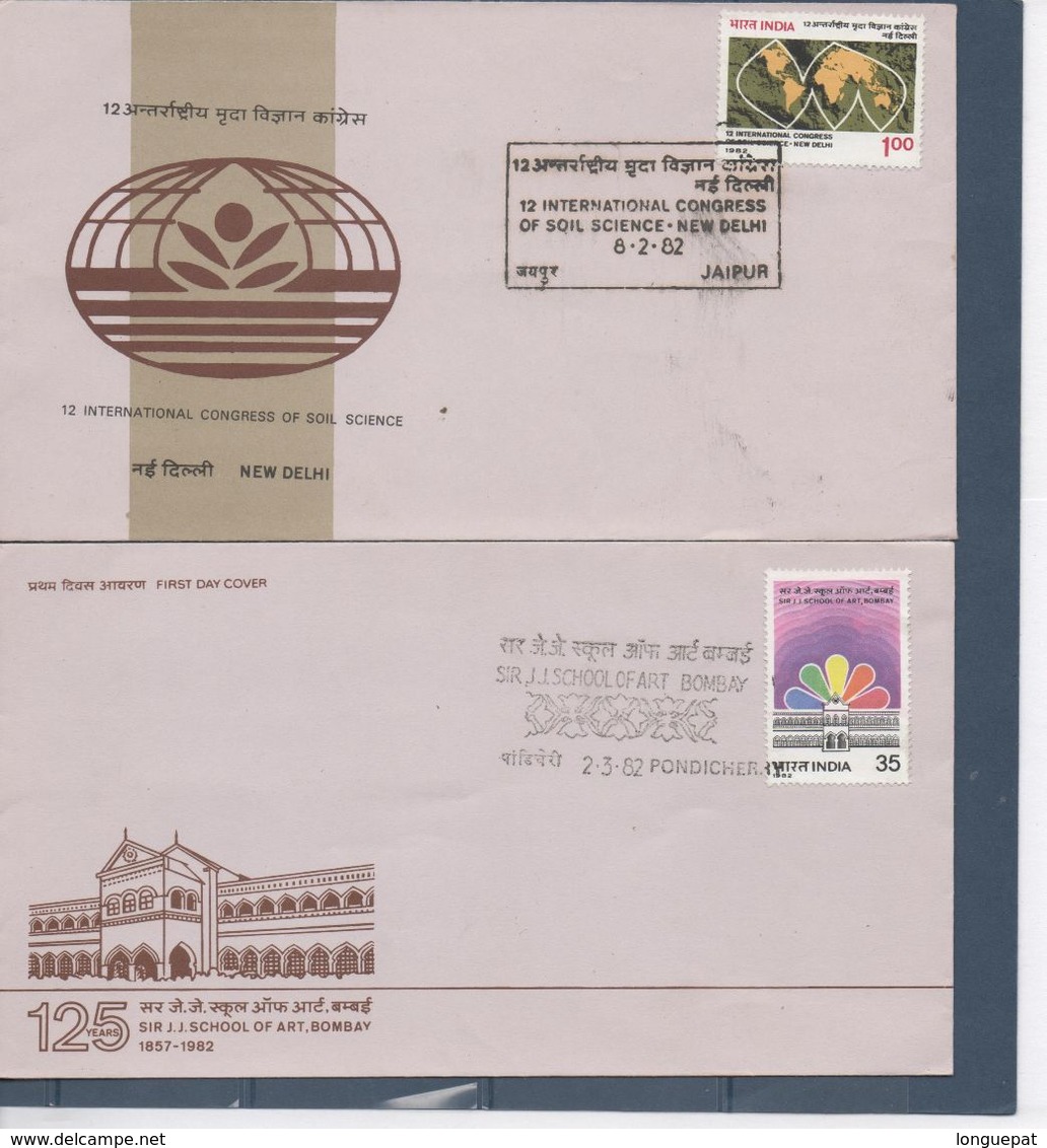INDE - Lot De 6 Enveloppes 1er Jour (F.D.C.) De 1982 - FDC