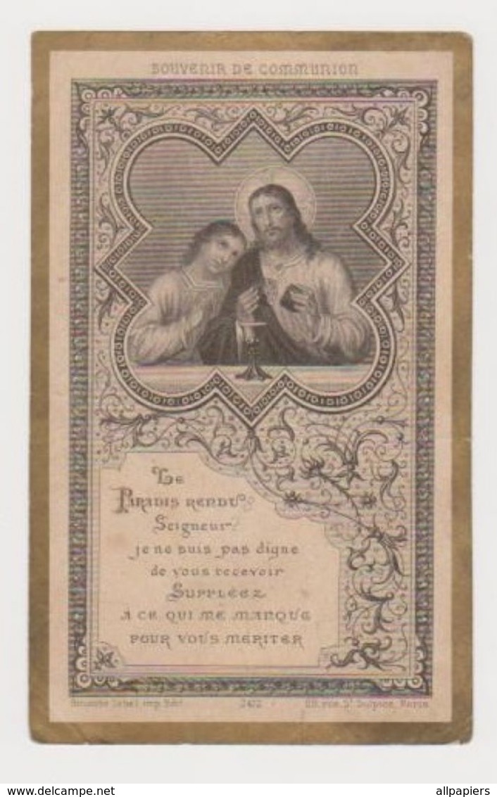 Image Pieuse Souvenir De Communion Faite En L'Eglise Notre-Dame D'Auteuil En 1887 - Religion & Esotérisme