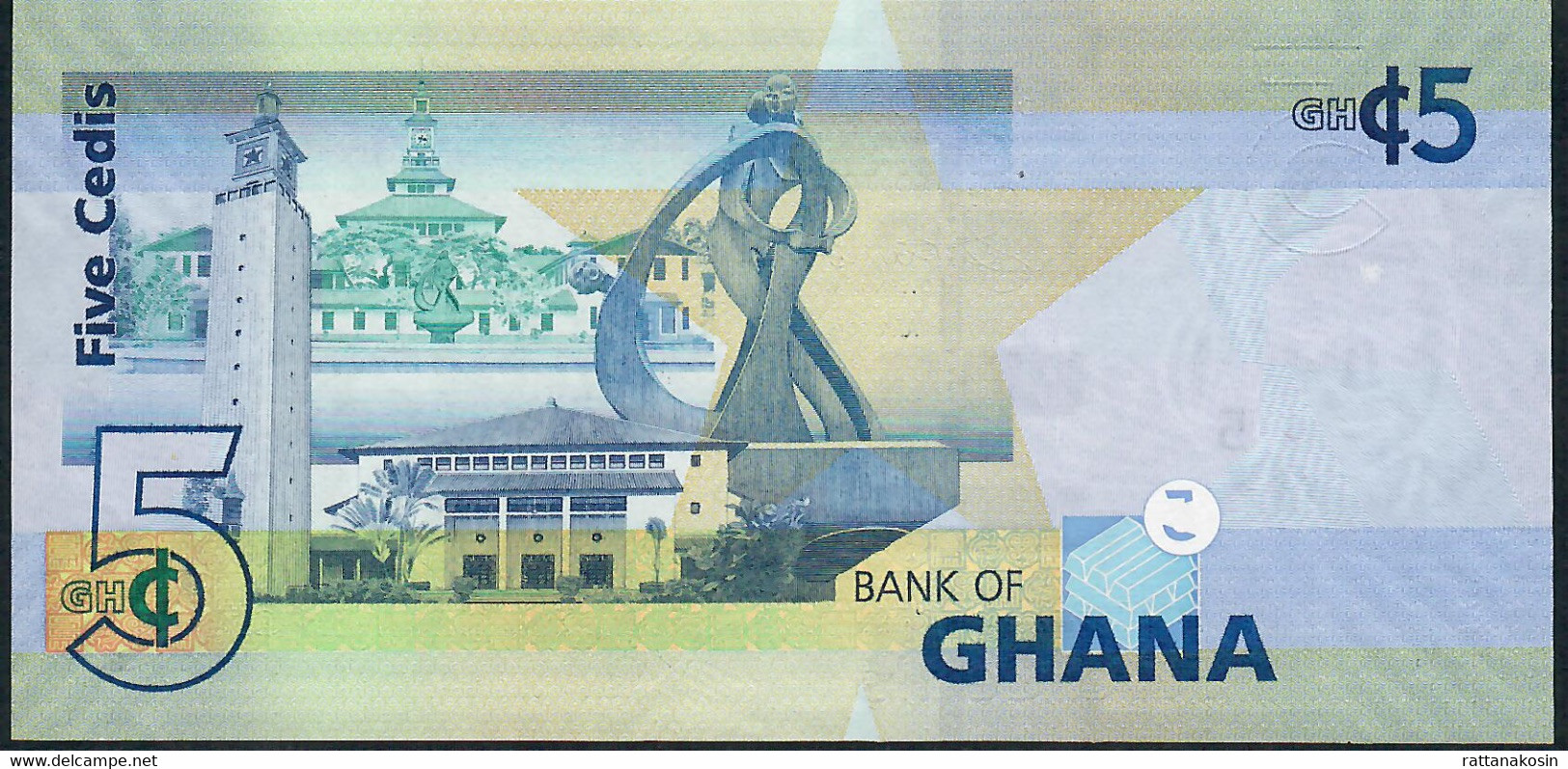 GHANA P38f 5 CEDIS 2015 #RB UNC. - Ghana