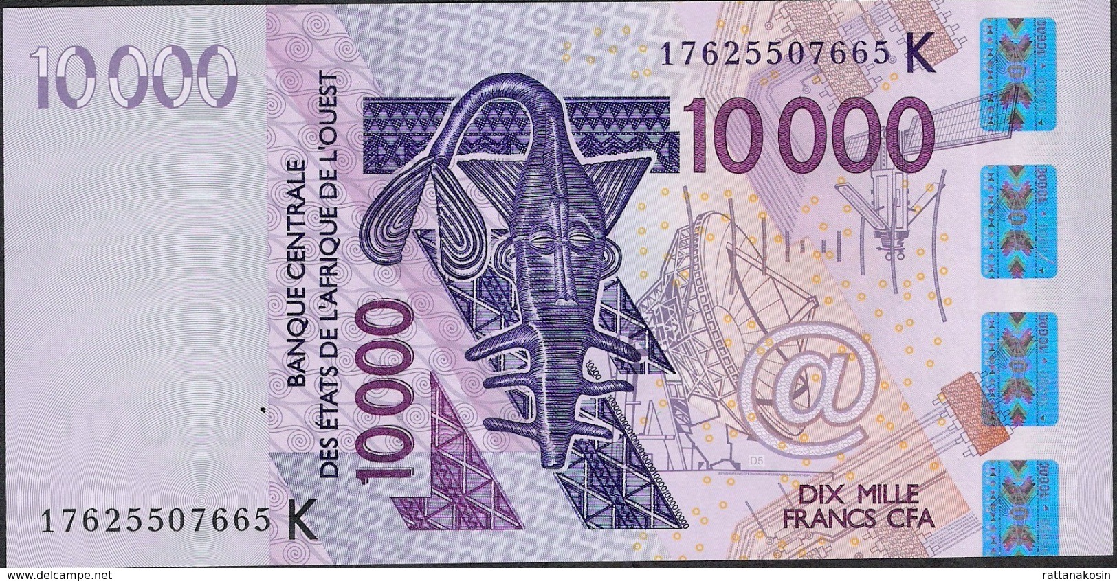 W.A.S. SENEGAL P718Kq 10000 10.000 FRANCS (20)17 2017  UNC. - Sénégal