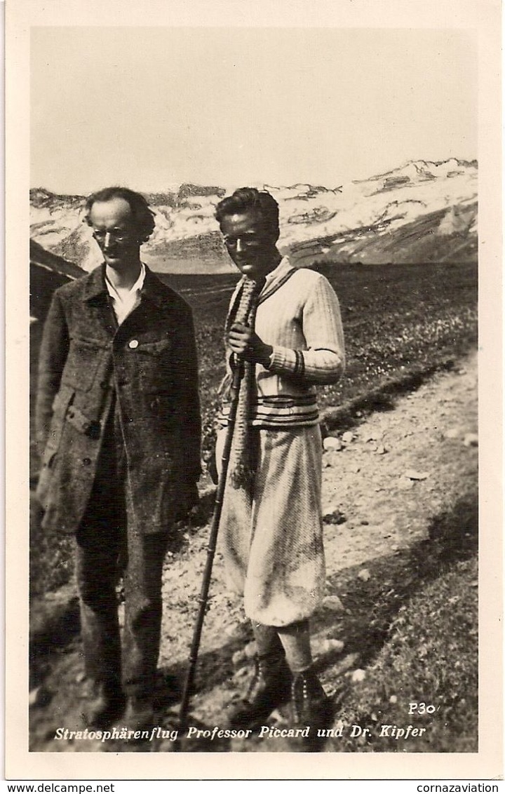 Auguste Piccard Et Paul Kipfer - Glacier Obergurgl, Autriche - 1931 - Montgolfières