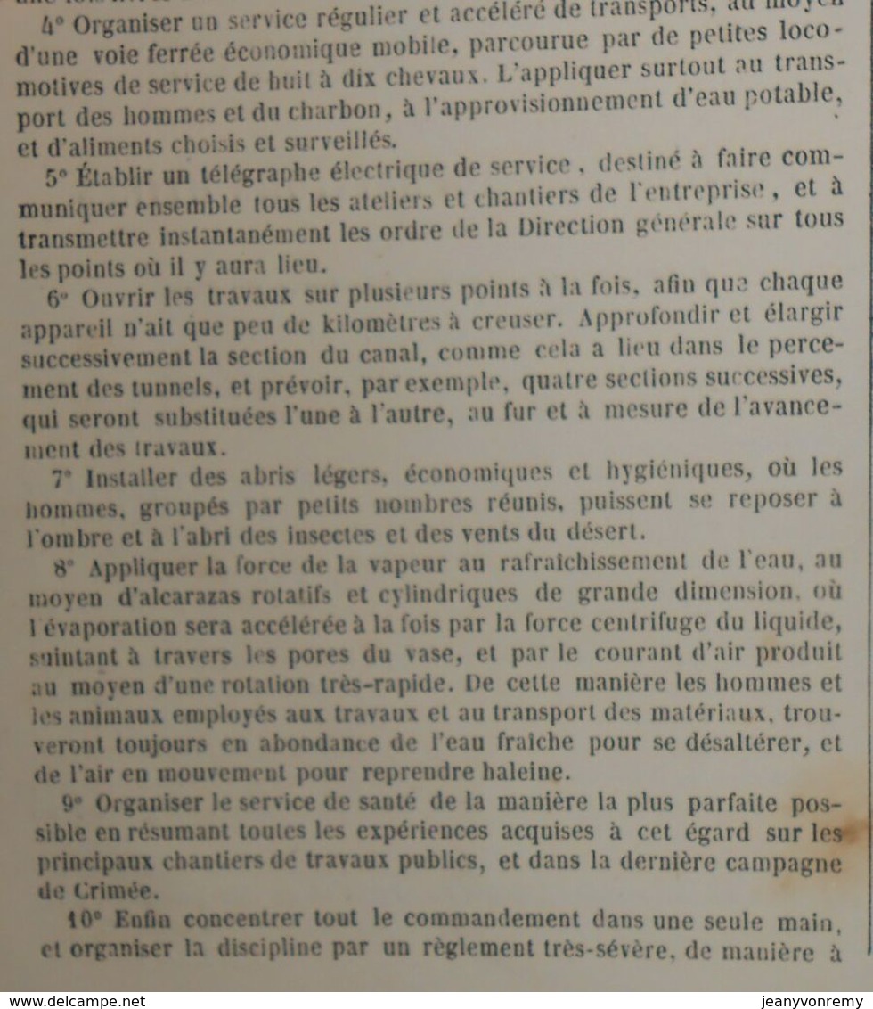 Plan Du Percement De L'isthme De Suez. 1858 - Public Works