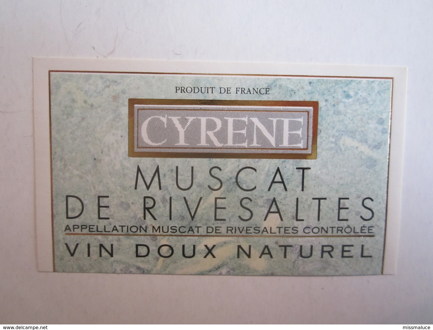 Etiquettes Etiquette Vin Cyrene Muscat De Rivesaltes - Other & Unclassified
