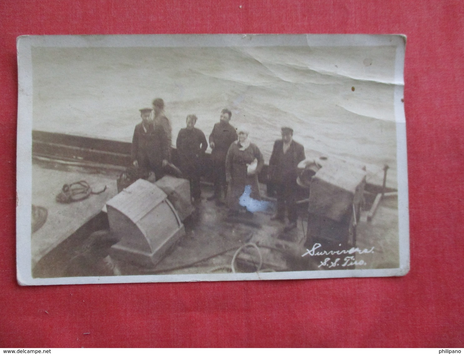 SS Tiro-was Sunk By The German Submarine As Is Top   Right Creases    RPPC   ==ref 2809 - Steamers