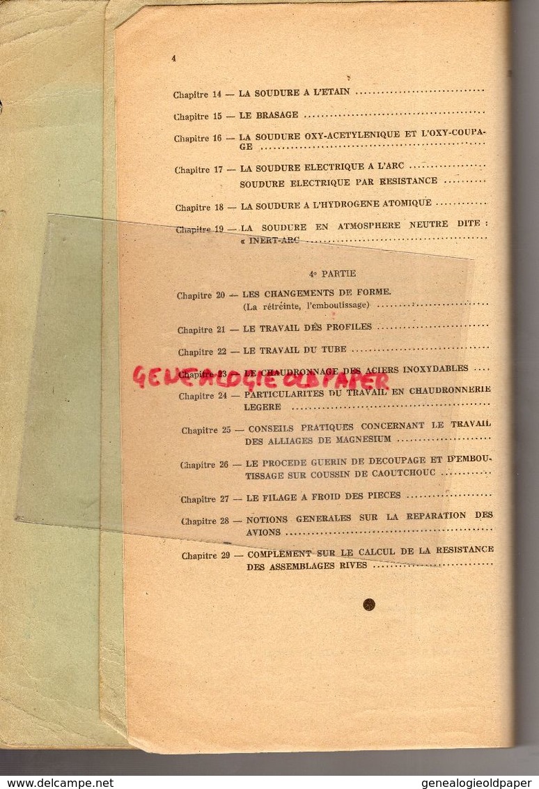 17- ROCHEFORT SUR MER- ECOLE MECANICIENS ARMEE DE L' AIR-TRAVAIL DES METAUX EN FEUILLE TUBES PROFILES-1953 CHAUDRONNERIE - Poitou-Charentes
