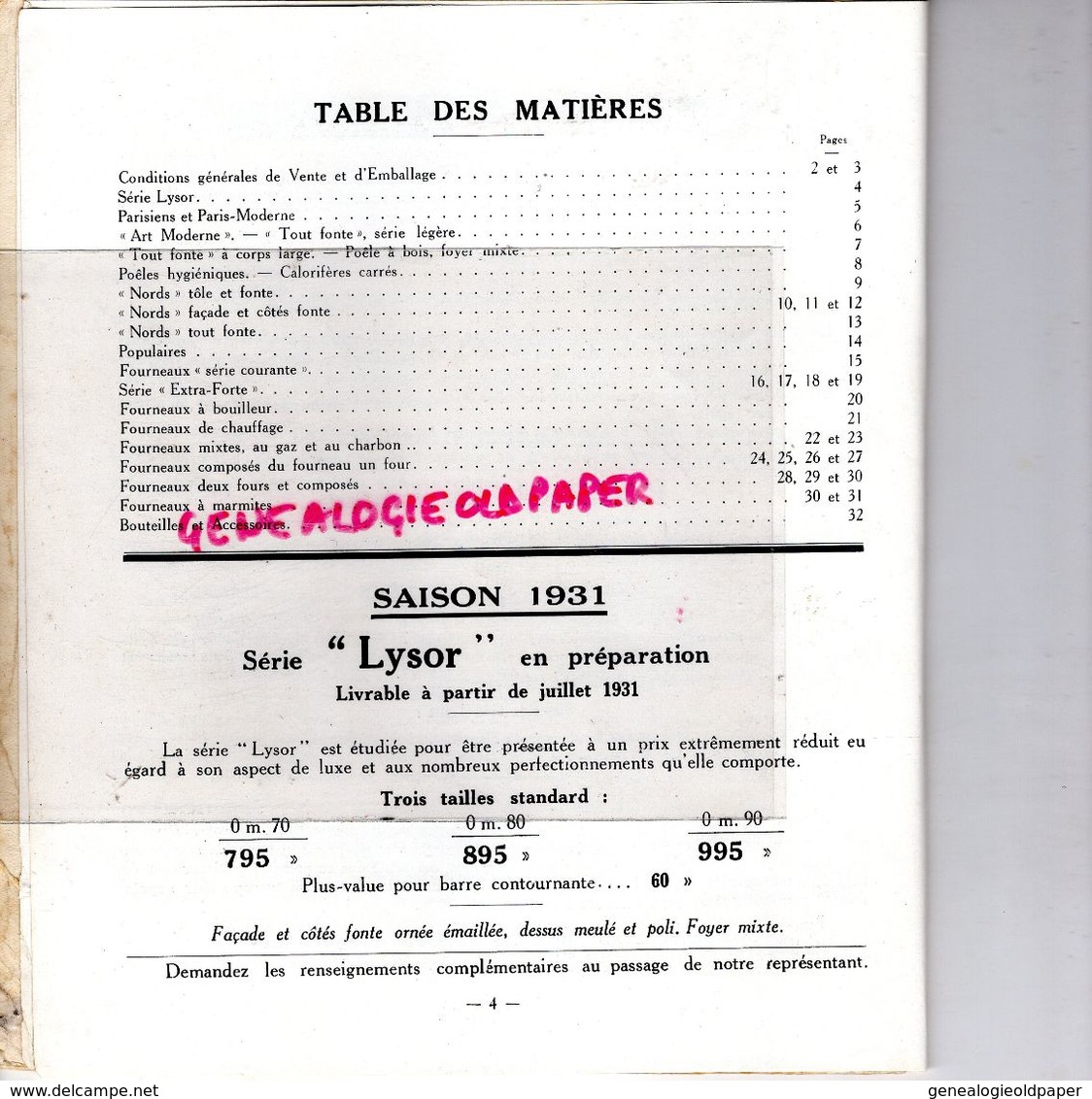 02- EFFRY-75- PARIS- 27-ROMILLY SUR ANDELLE- CATALOGUE FOURNEAUX BRIFFAULT- TOLERIE FONDERIE- TARIF 1931-FOURNEAUX-POELE - Documents Historiques