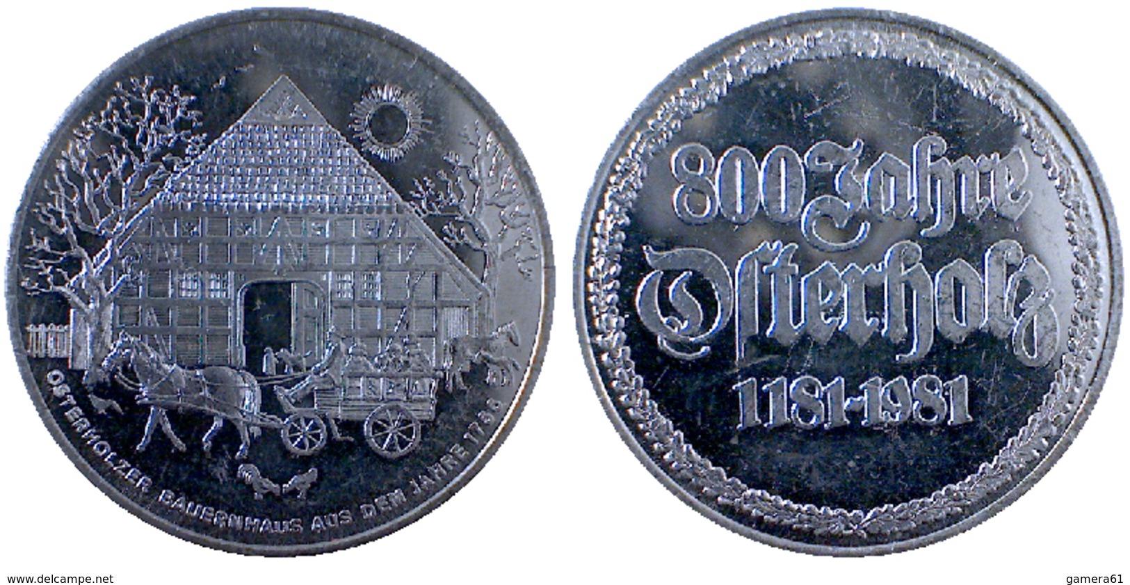 01562 GETTONE JETON TOKEN COMMEMORATIVE MUNICIPAL OSTERHOLZER BAUERNHAUS  800 JAHRE  OSTERHOLZ - Autres & Non Classés