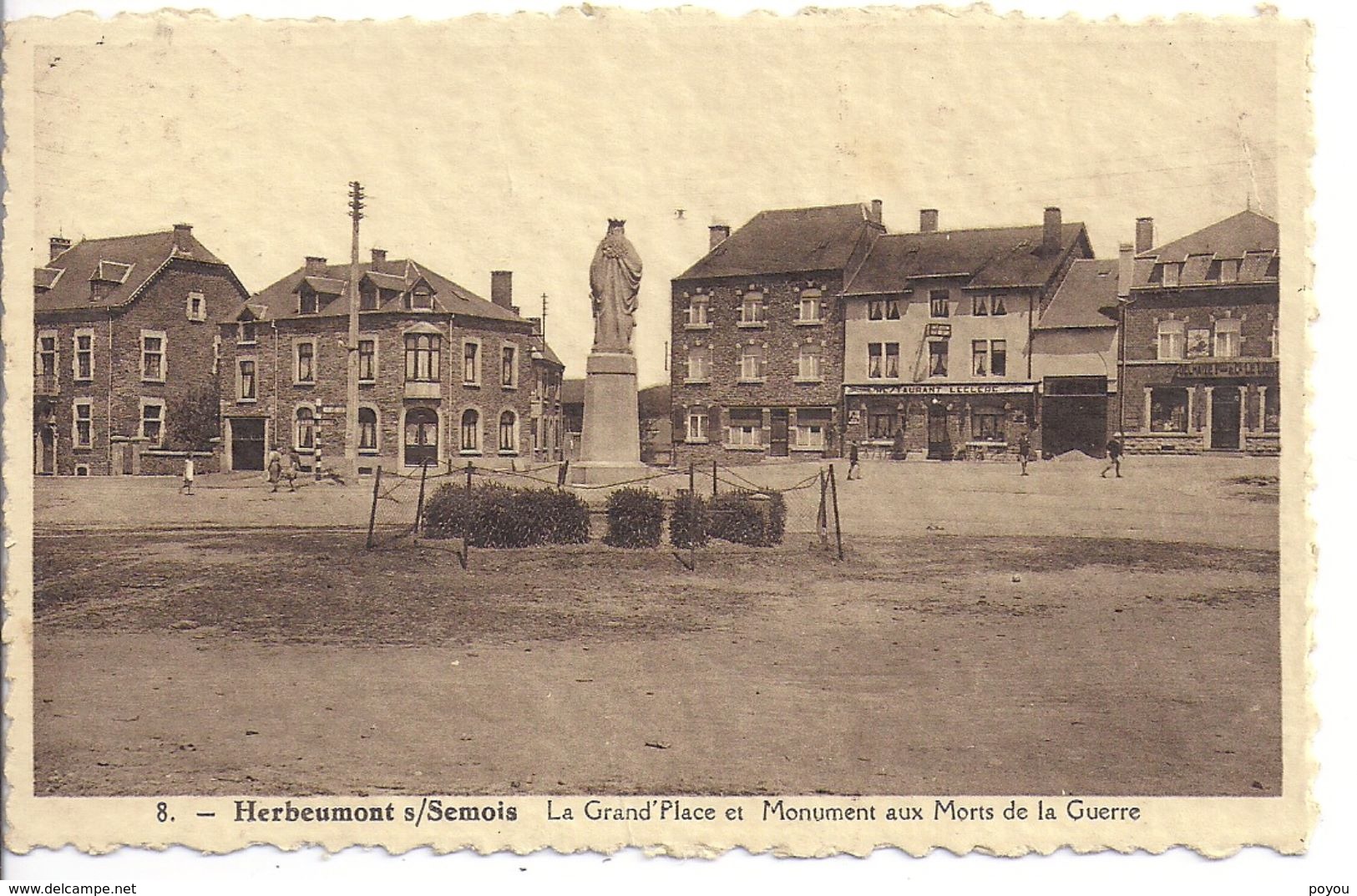 Herbeumont Sur Semois Grand Place,monument Commerce Epicerie Delhaize Restaurant  *TOUT A 2€ VOIR DESCRIPTION, BOUTIQUE* - Herbeumont