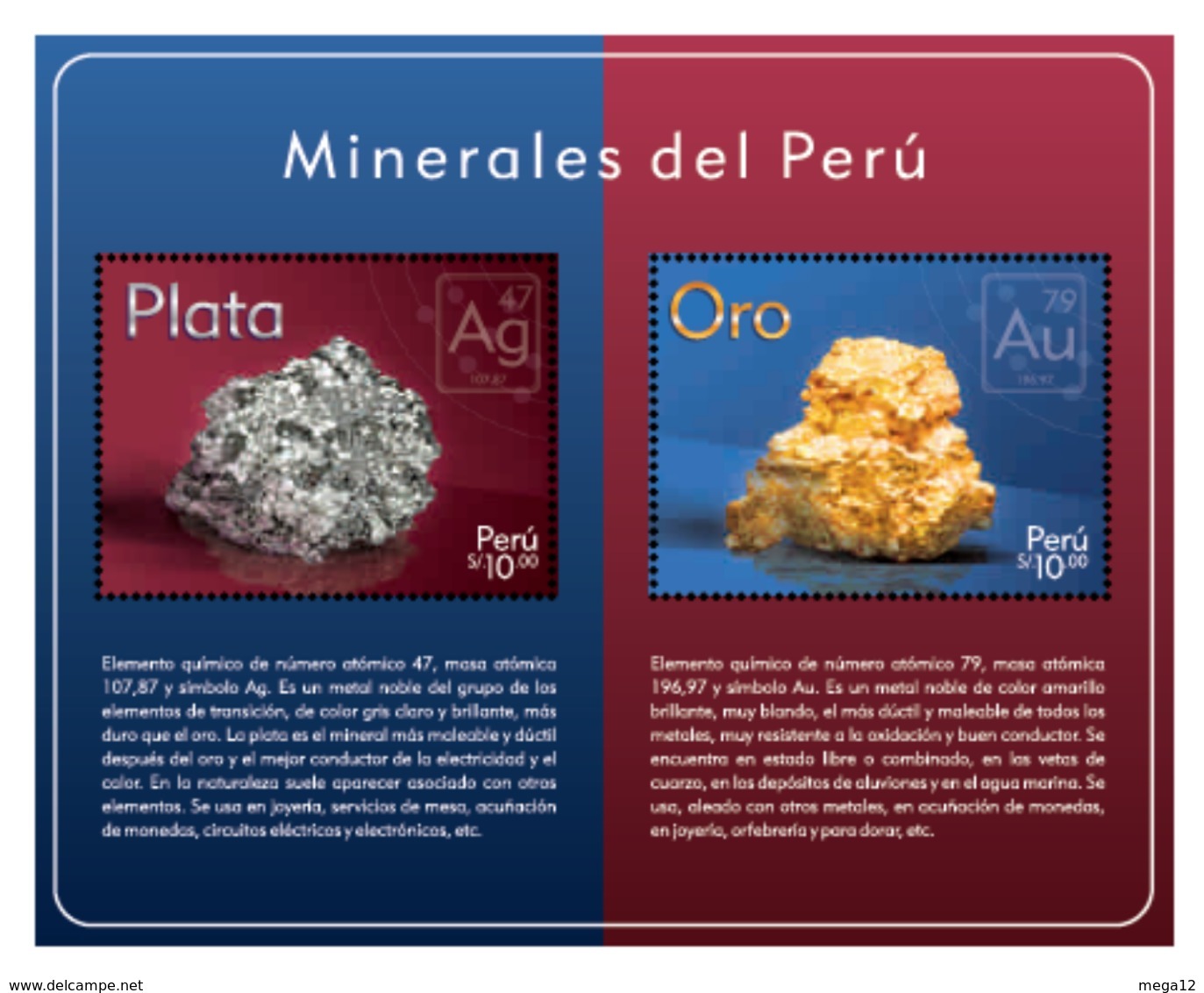 Peru 2018 Minerals Silver And Gold - Mineralen