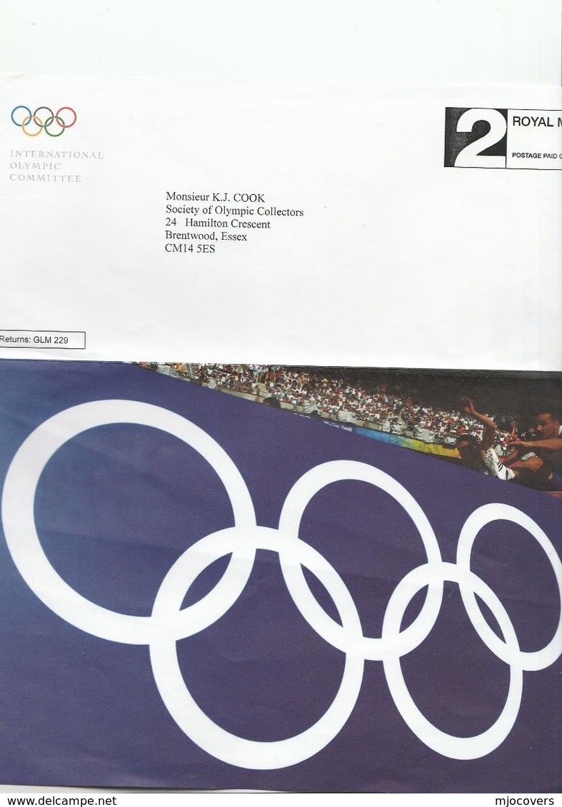 London Games INTERNATIONAL OLYMPIC COMMITTEE Royal Mail Postage Paid COVER Lettersheet Olympics Games Stamps Sport - Estate 2012: London