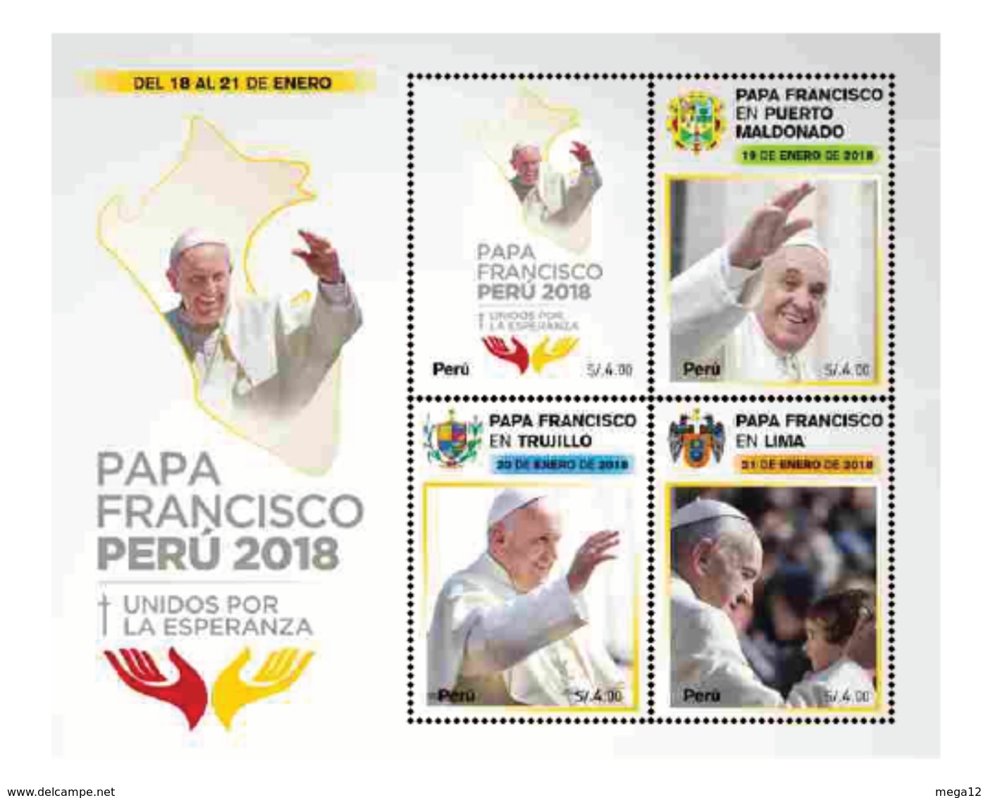Peru 2018 Pope Francis Visit, Visita Papa Francesco Francisco. Papstbesuch - Popes