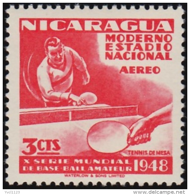 NICARAGUA - Scott #C298 Table Tennis / Mint NH Stamp - Tennis De Table